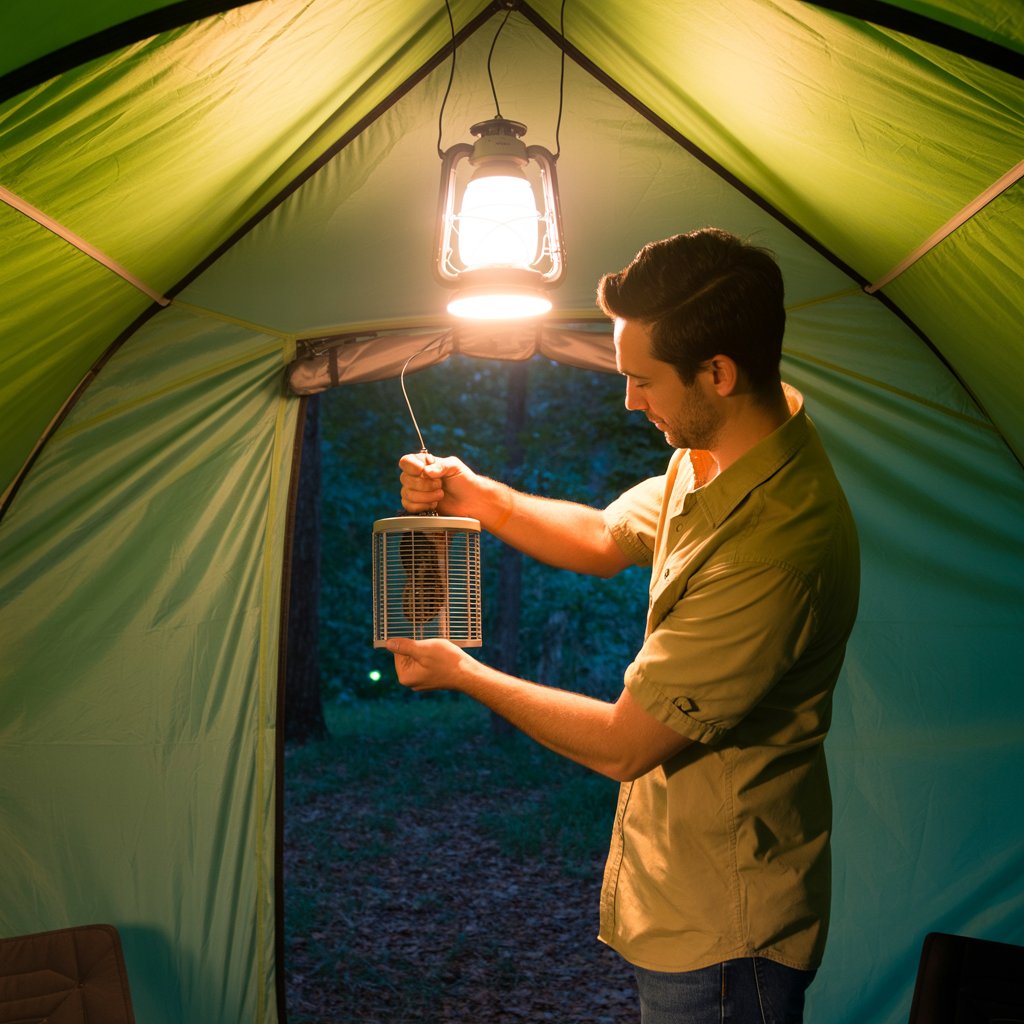 How to use a bug zapper in a tent