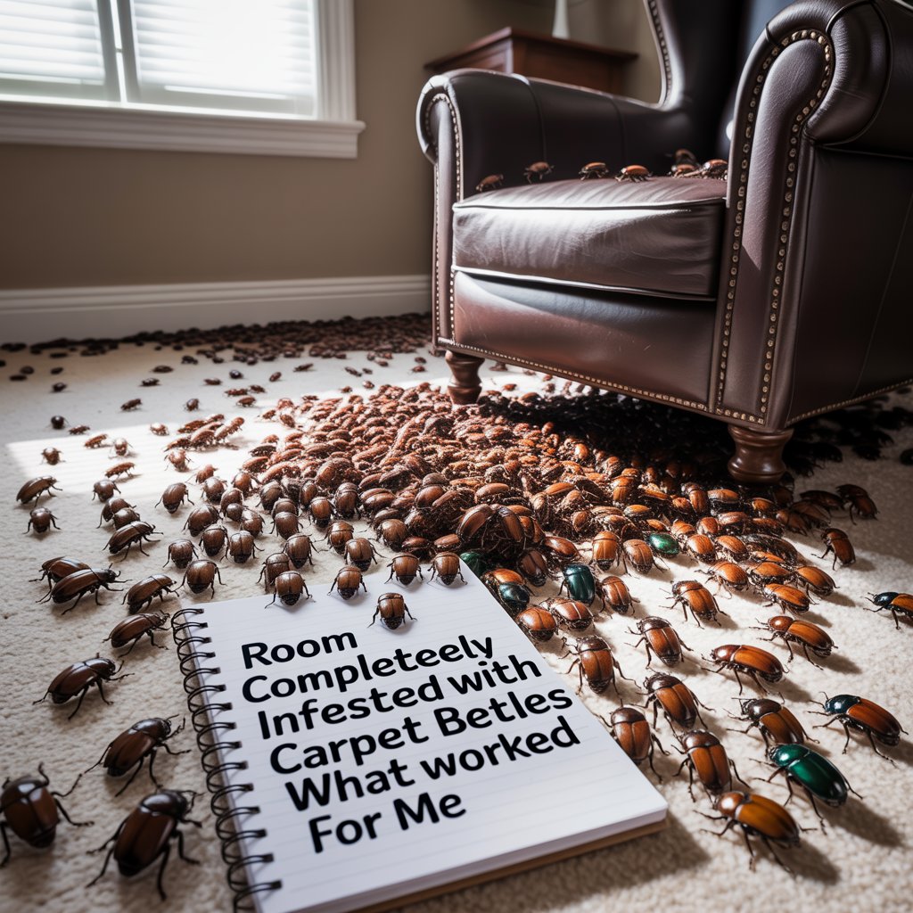 Room completely infested with carpet beetles – what worked for me